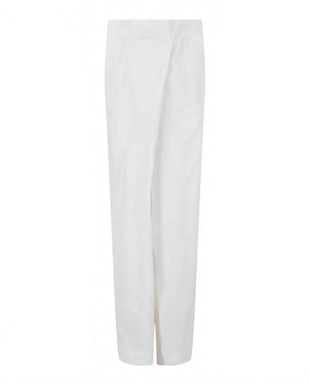 NEW SALVATORE FERRAGAMO women's paperbag waist trousers in white